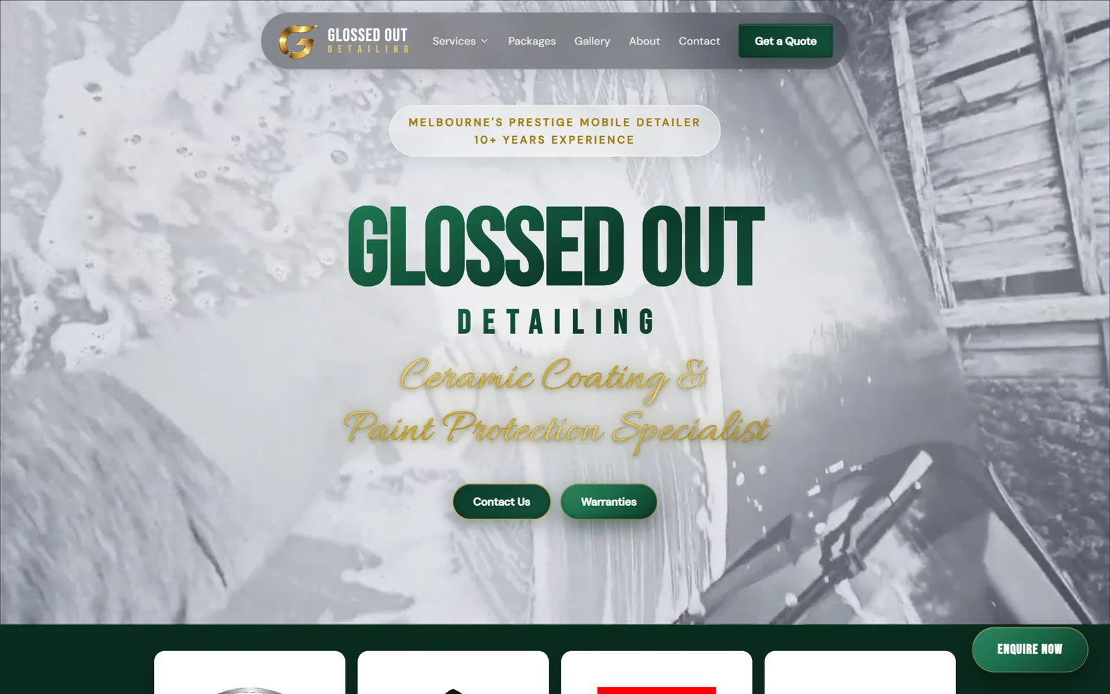 Glossed Out Detailing website, desktop