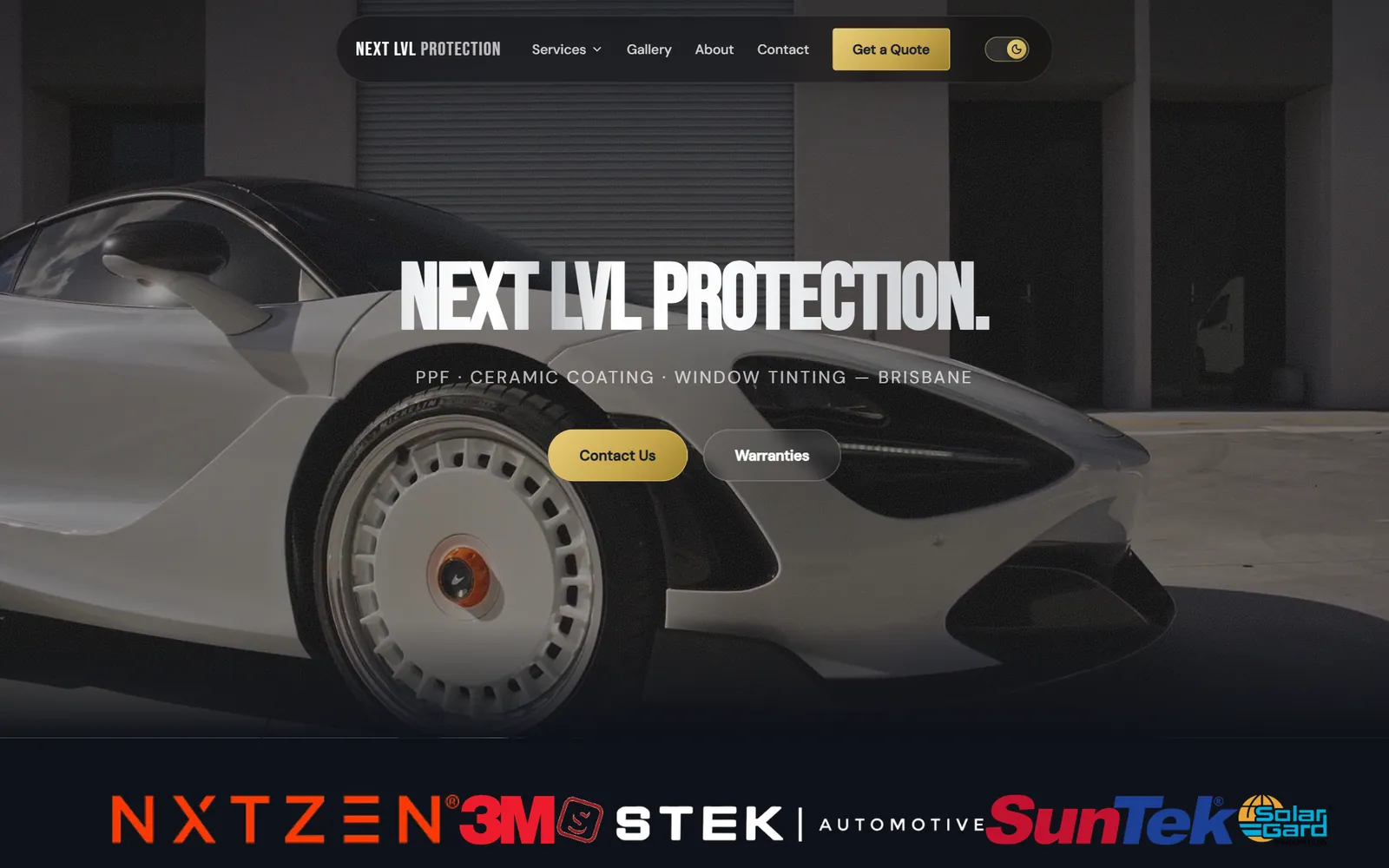 NEXT LVL Protection website, desktop