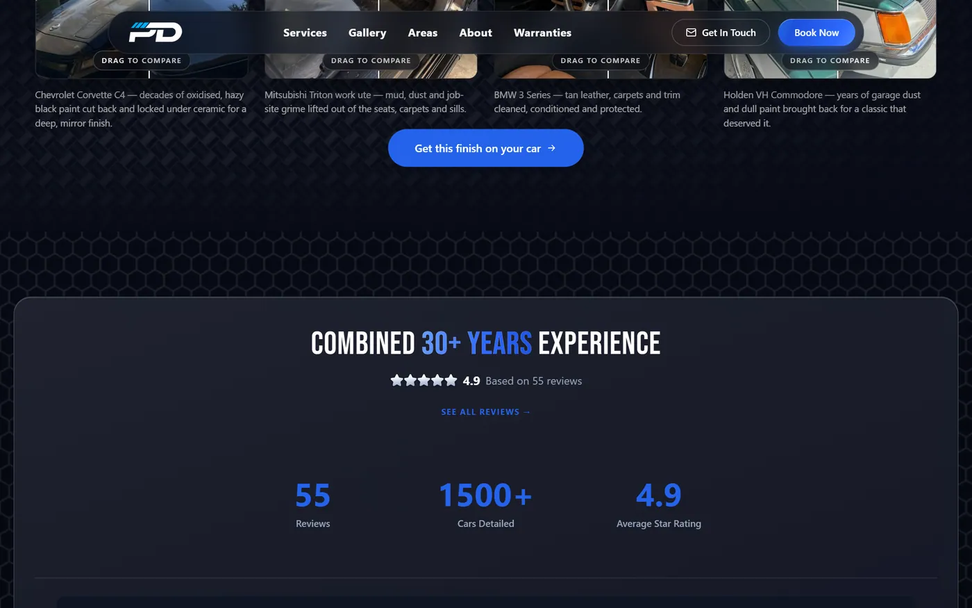 Premier Mobile Detailing, mid page